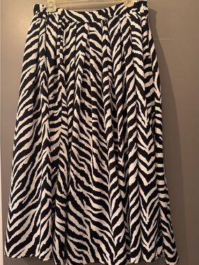 Black & White Zebra Print A-Line Skirt